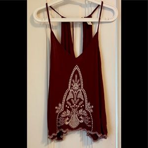 Embroidered halter top